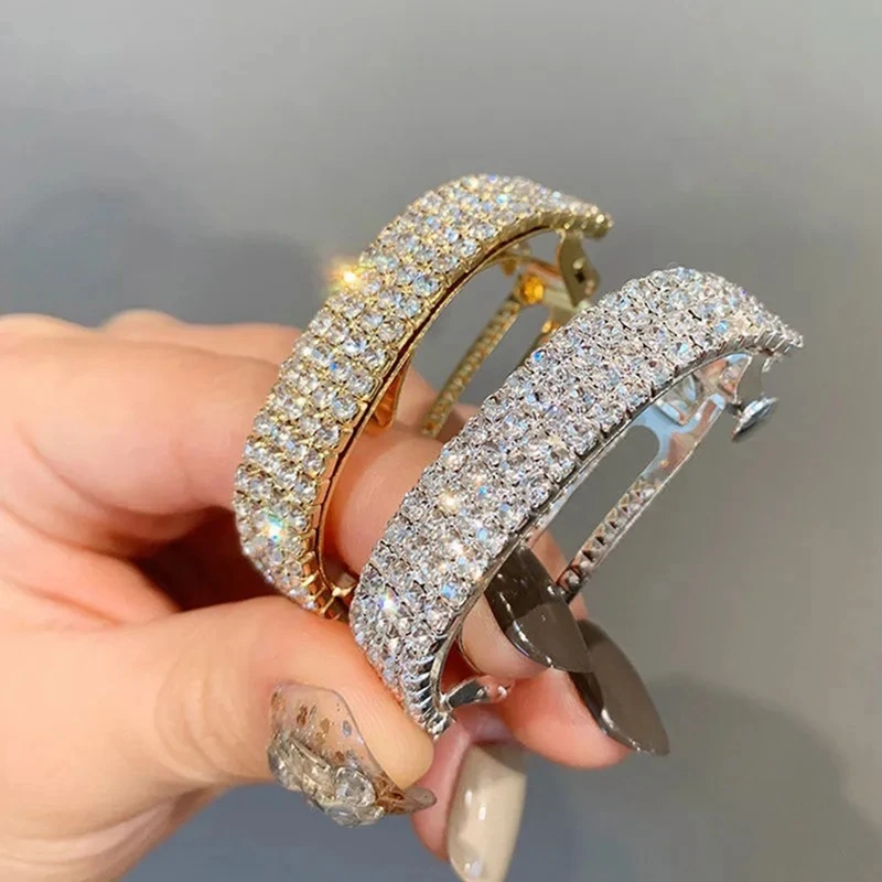 

Металлические стразы в Корейском стиле, заколка для волос, Шпилька для волос, аксессуары для волос для вечеринки, золотой, серебряный