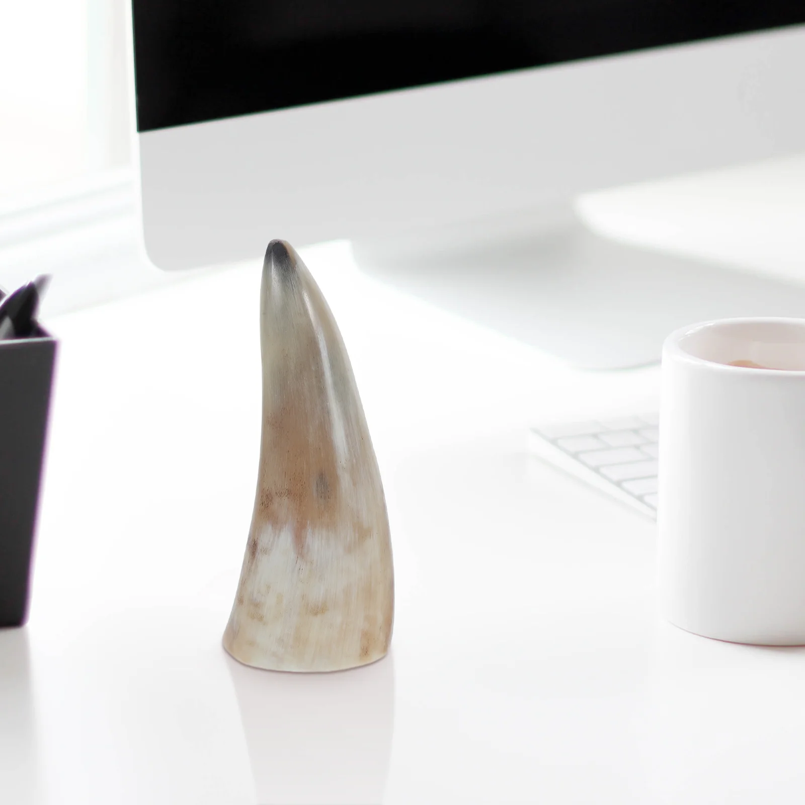 Стеклянная пивная чашка с рогом кружка для питья ручной работы декоративная