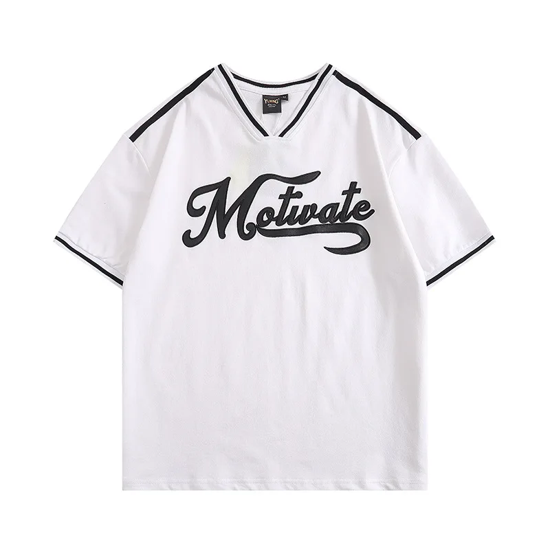 

Spring And Summer Tide Brand New Letter Pattern Printing High Street Hip-hop Loose Casual Men's And Women's Same T-shirt