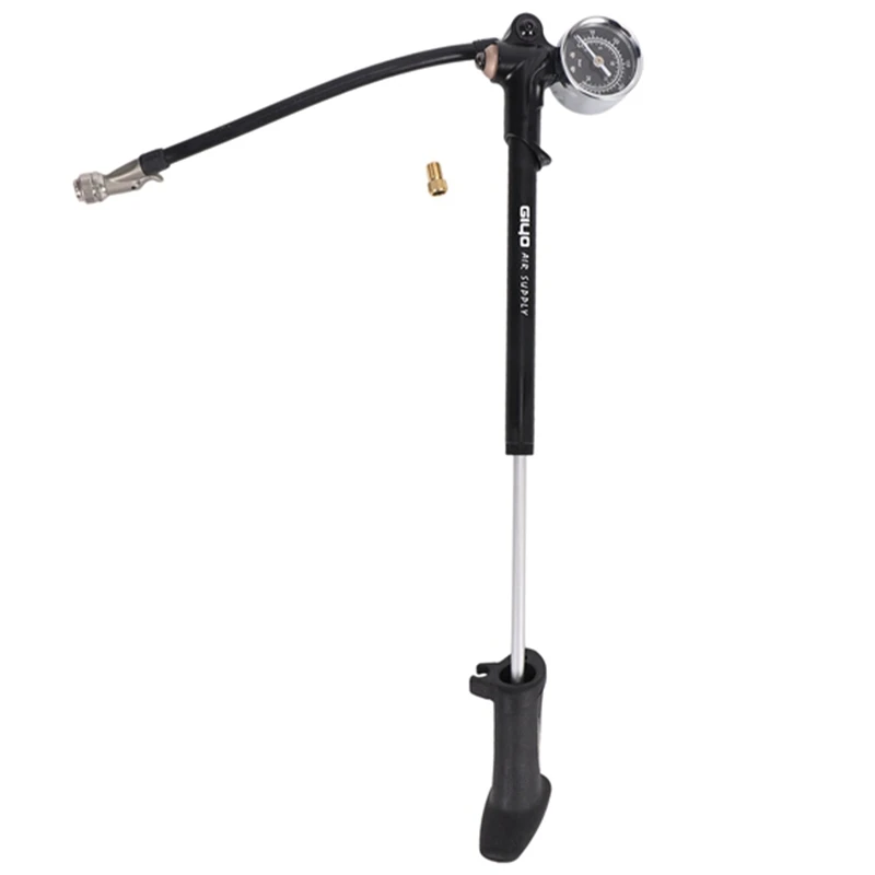 

Портативный воздушный насос GIYO 300 PSI, вилка для амортизации Psi/Bar, подходит для Schrader с клапаном Presta