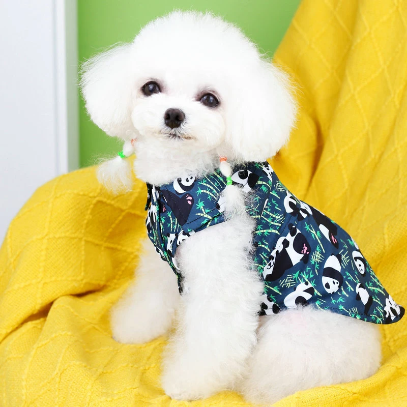 Hawaiian Beach Style Dog T-Shirts Cute Panda Pattern Pet Dog Clothes Thin Breathable Summer Puppy T Shirts Chihuahua Costumes images - 6