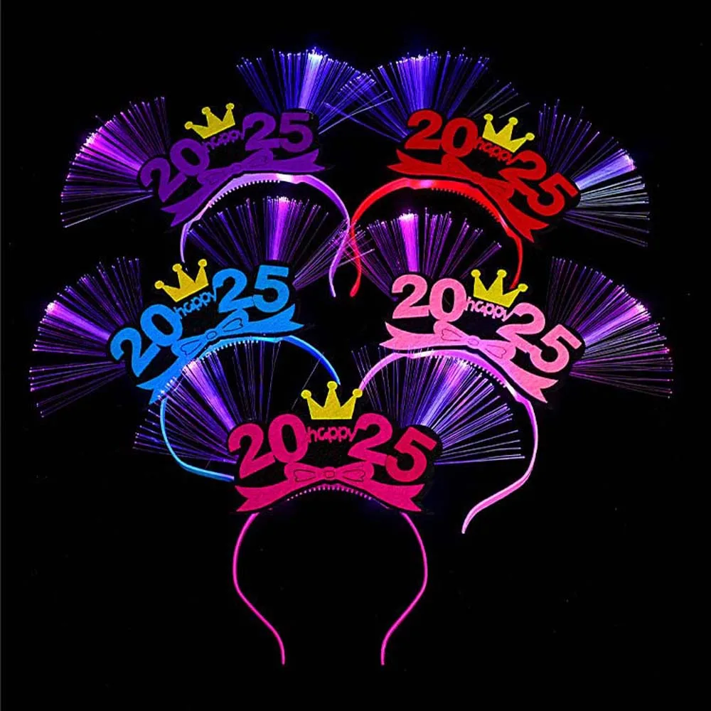 Светодиодная светящаяся повязка на голову с Новым годом 2024 номер буква форма