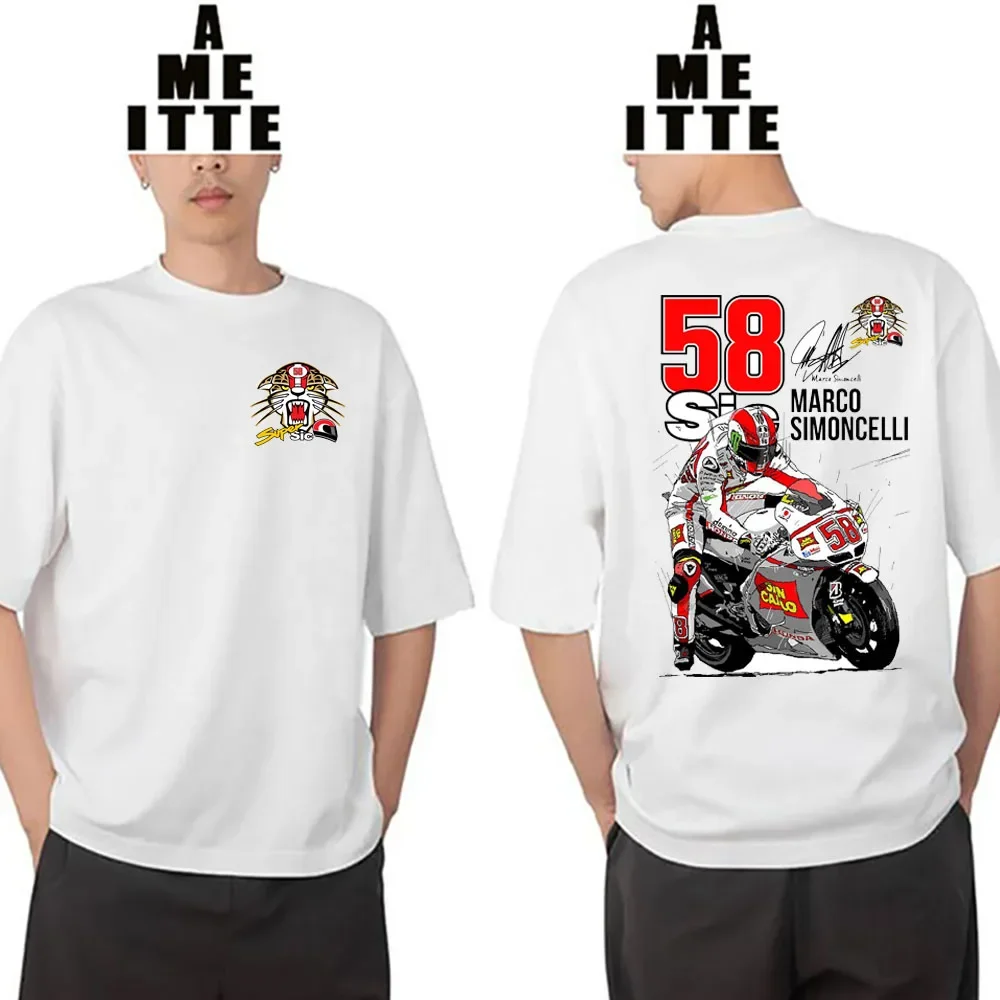 Футболка Marco Simoncelli мужская с коротким рукавом тенниска из GP Race повседневная майка