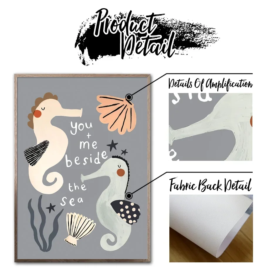 Настенные художественные принты: ракушка мыши морская лошадь мороженое лимон