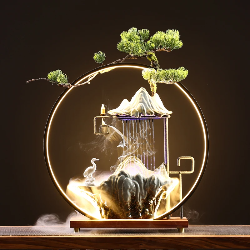 

Waterfall Incense Burner Modern Decor Aroma Diffus Home Fragranc Ornament Porta Incienso Cascada Show Piece For Home Decoration
