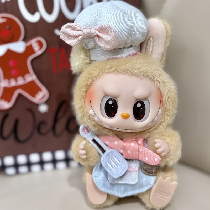 Kawaii Little Cook для 17 см Labubu кухонная одежда щенков цветные шапки шеф-повара фартуки