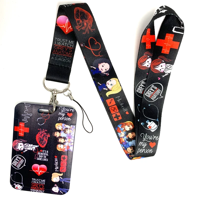 

TV Show Grey's Anatomy Funny Neck Strap Keychain Lanyard For Keys ID Badge Holder Keycord DIY Hang Rope Mobile Phone Accessories