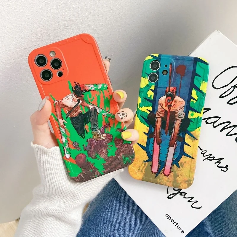 

Anime Chainsaw Man Colorful Phone Case Cover for IPhone 7 8 Plus 11 12 13 Pro X XR XS Max Shockproof Case for IPhone 13 Cases
