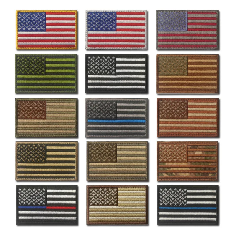 Нашивка с национальным флагом США разноцветная петля американские звезды и
