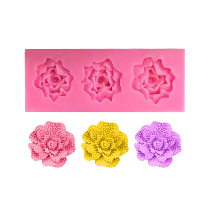 

Rose flower cake mould DIY silica gel Font baking tool ice lattice mould