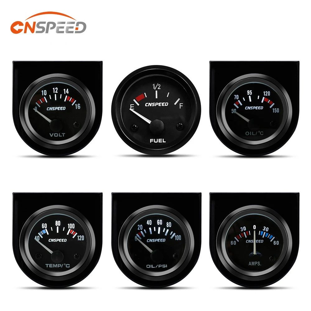 

CNSPEED 52 мм черный измеритель напряжения воды термометр Температура масла датчик уровня топлива измеритель масла AMP тройной измеритель YC101410