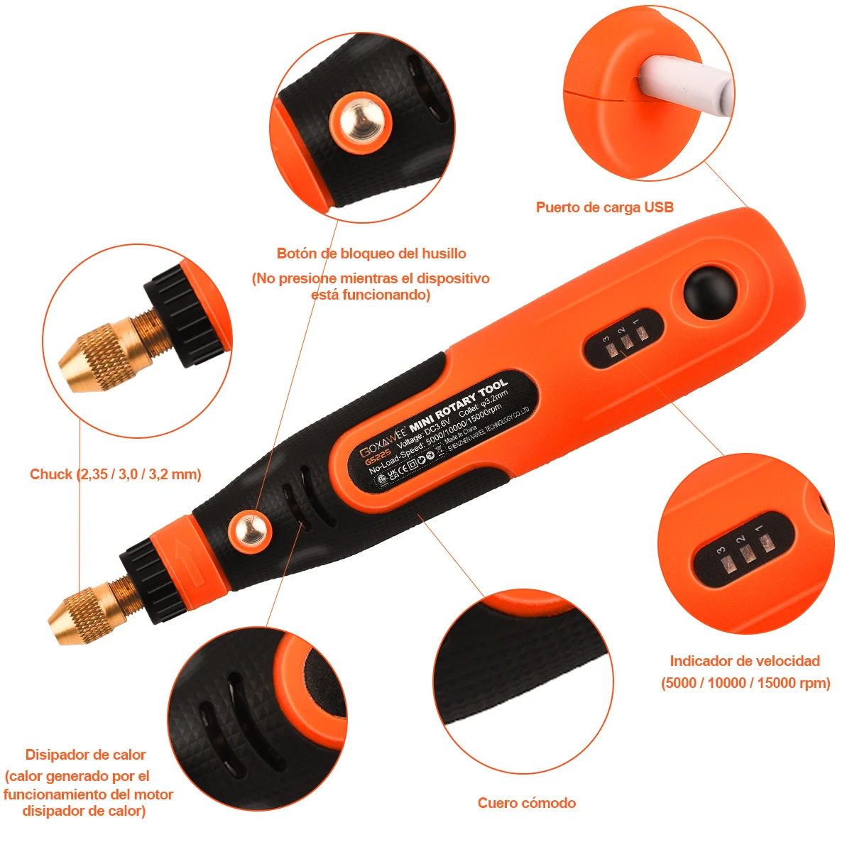 GOXAWEE гравер Электрический беспроводной мини-дрель шлифовальный станок для Dremel