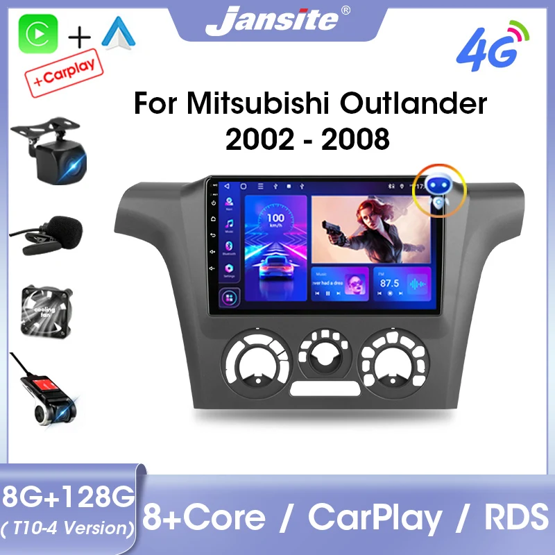 

Jansite 2Din Android 11 Car Radio For Mitsubishi Outlander 1 2002-2008 Multimedia Video Player Carplay Split Screen RDS Auto DVD