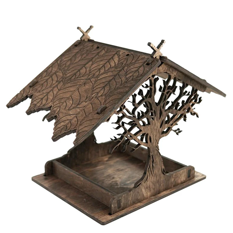 Solid Cottage Wood Wild Birds Feeder Durable