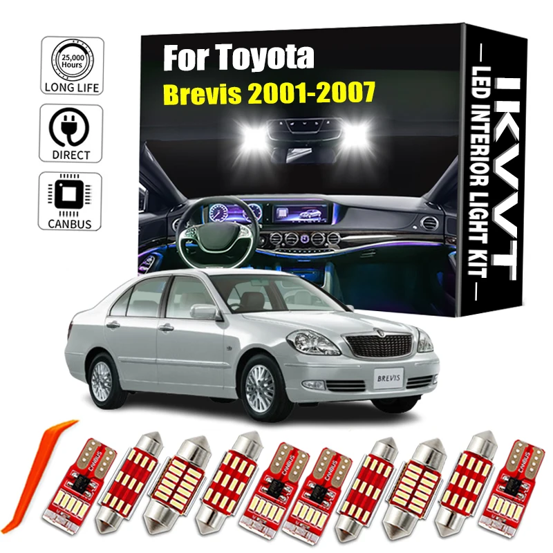 

IKVVT 16 шт. Canbus для Toyota Brevis 2001 2002 2003 2004 2005 2006 2007 светодиодная внутренняя карта купольсветильник лампа для багажника комплект автомобильных ламп