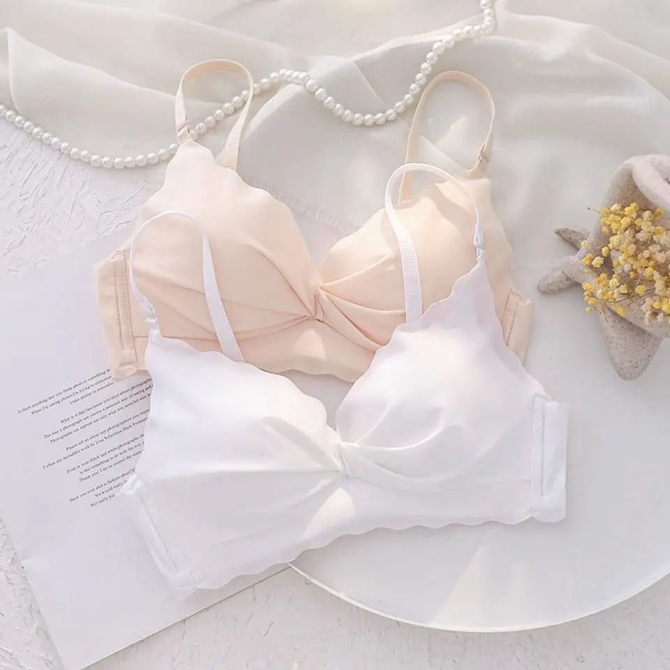 

Бесшовные бюстгальтеры, милое нижнее белье для женщин, соблазнительные маленькие Бюстгальтеры без стальных колец, тонкий женский комплект для предотвращения провисания