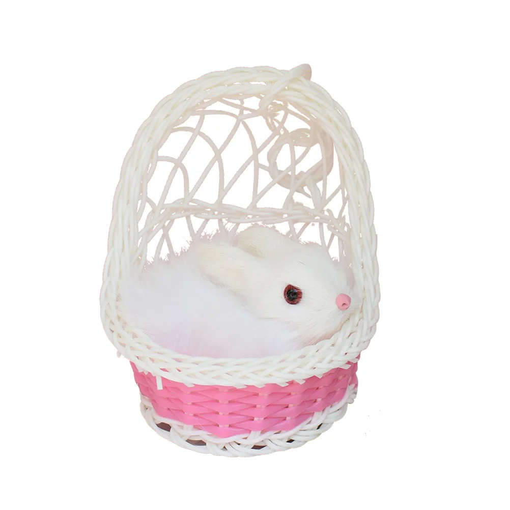 

Easter Rabbit Toy Lifelike Garden Landscape Micro Favors Party Centerpiece Desk Animal Aniaml Decor Fair Hanging Kids Gift
