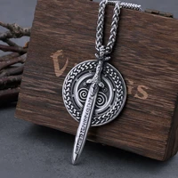 nordic viking sword and shield odin rune necklace mens legendary viking vanir frey sword amulet pendant viking jewelry gift