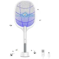 WD-947 Electric Fly Swatter Bug Zapper Mosquito Racket LED Fly Killer USB 1200mAh Rechargeable Portable Insect Pest Control ABS