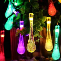 new water drop solar powered string 20 led lights fairy light for wedding christmas festival outdoor indoor party decor 2022