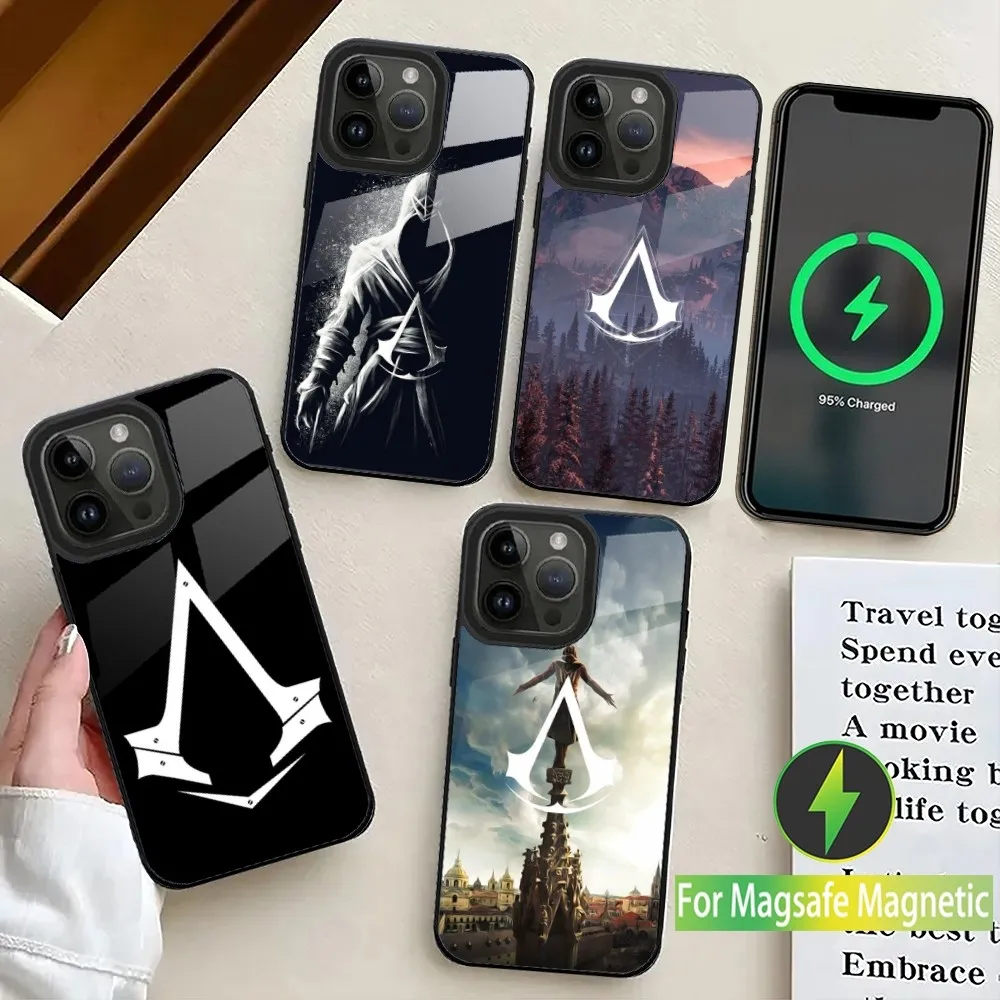 A-Assassins Game C-Creed чехол для телефона iPhone 15 14 13 12 11 Plus Pro Max Mini Magsafe Магнитная