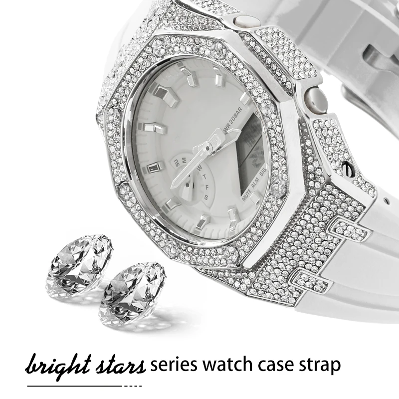 Фото Diamonded Gen4 GA2100 GA2110 GMA-S2100 Металлический корпус MOD Kit для Casioak Безель для часов Резиновый ремешок для часов с инструментами для ремонта №4