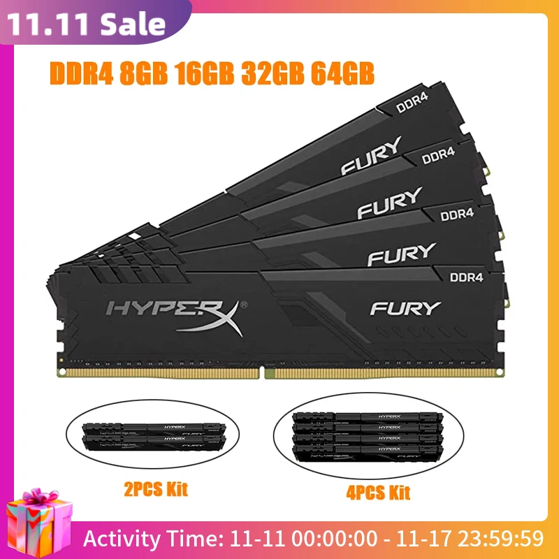 HyperX FURY DDR4 8GB/16GB/32GB(2133-3200MHz)