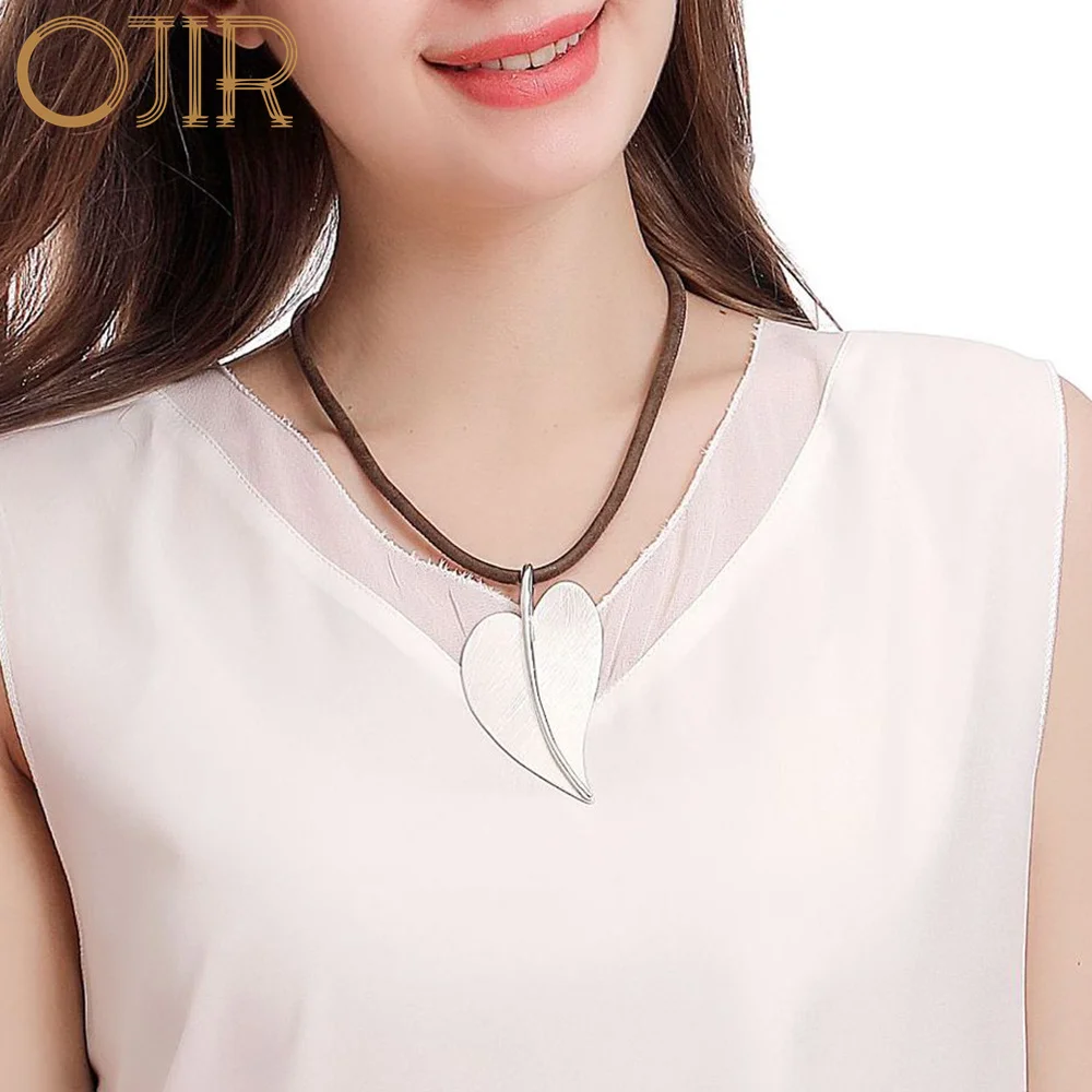 

Silver Color Leaf Neck Chokers Necklace Vintage Suspension Pendants Trending Products Jewelry for Women Goth Stranger Things