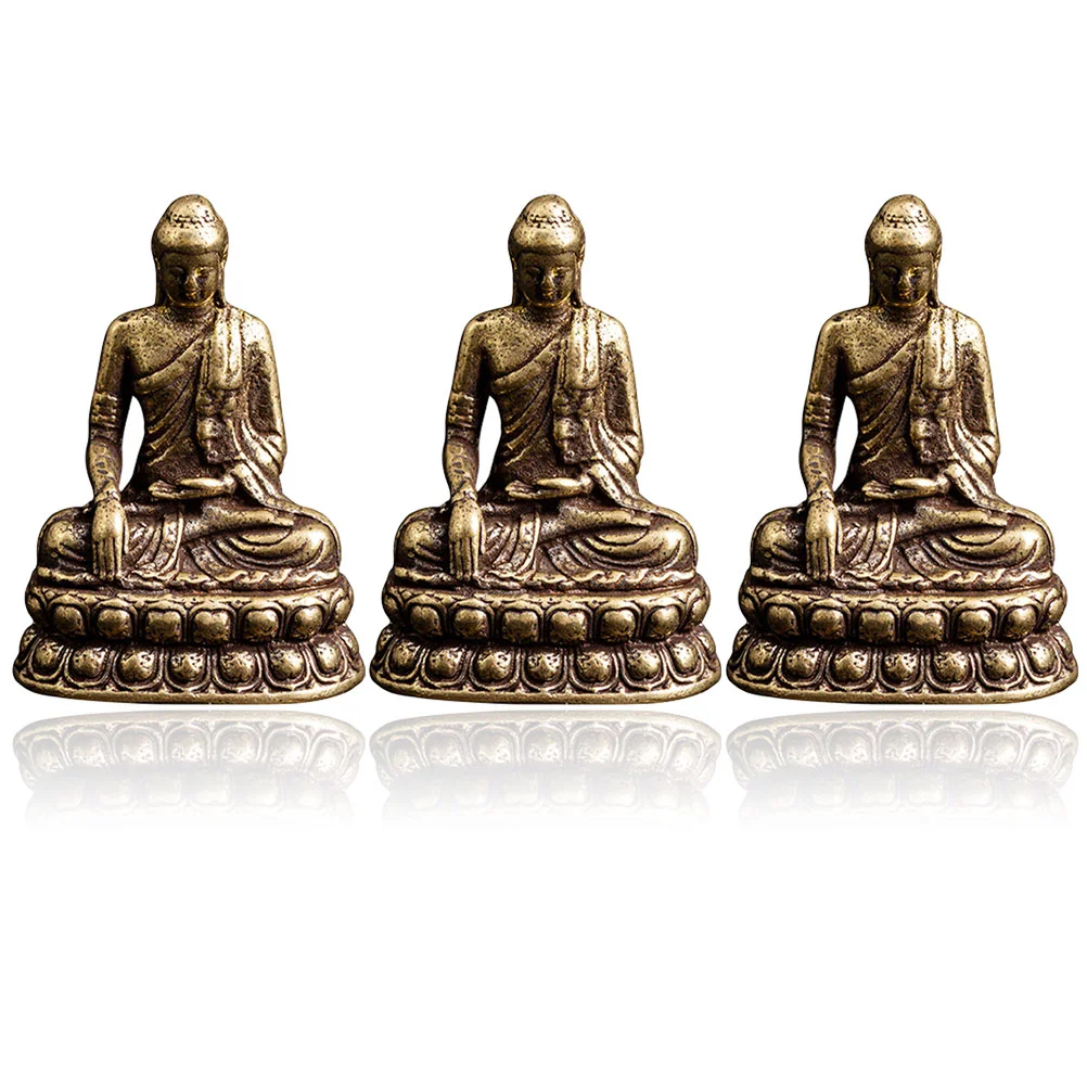

Brass Statue Figurine Chinese Decor Ornament Figure Desktop Sculpture Shui Feng Decorations Zen Meditatingmini Home Decoration