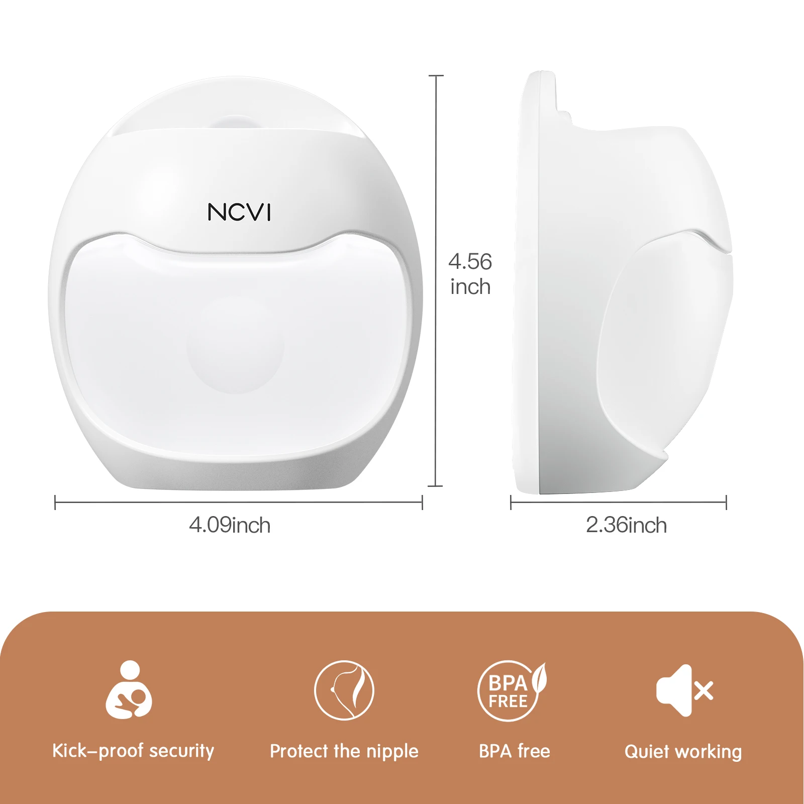 NCVI Manual Wearable Breast Pump | Breastmilk Collector, Hands-Free & Portable, Natural Expression, Breast Feeding Essentials | images - 6