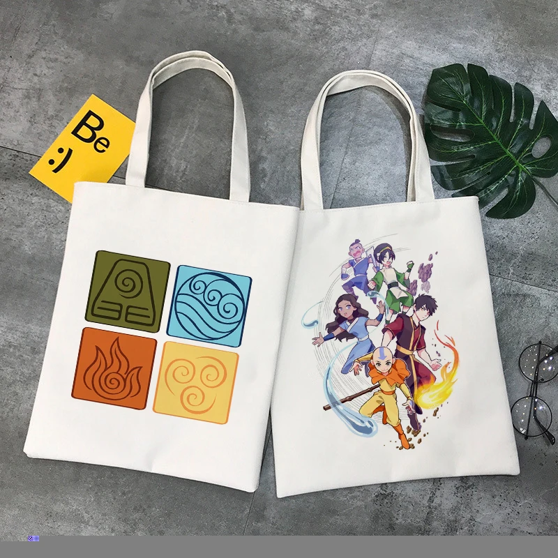 

Аватара Последний Воздушный Бандер Aang Appa аниме Badass художественная Холщовая Сумка-тоут сумки для покупок повседневные сумки для книг для де...