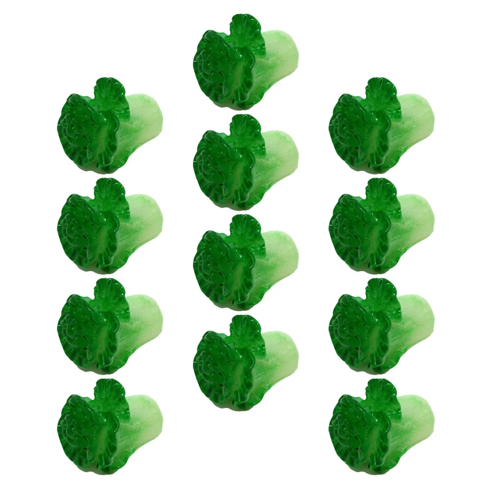 

12 Pcs Miniature Cabbage Ornament Simulated Cabbage Decors Doll House Adornments