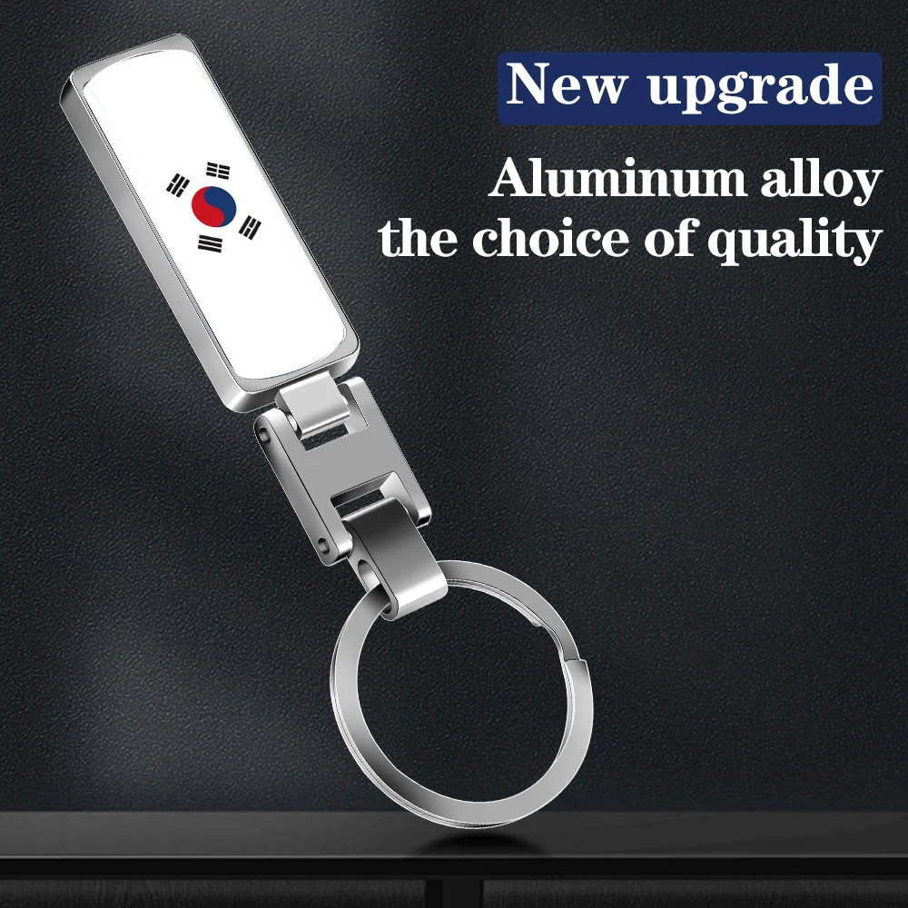 

New Fashion Korea National Flag Badge Car Key Chain Key Ring Key Holder Backpack Trinket Car Motorcycle Key Pendant Accessories