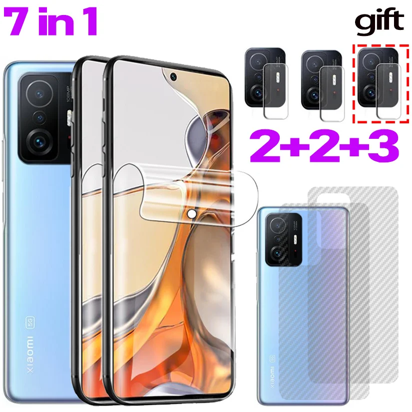 

1~7Pcs,Hydrogel Film For Xiaomi 11T Pro Screen Protector Xiaomi 11 Lite 5g NE Soft Close Fit transparent Water proof Film Mi 11 Lite 11 T Pro Smartphone Protective Camera Lens Back Film Xiaomi Mi 11T Pro No glass