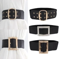 womens fashionable elastic wide variety of belt designer luxury brand golden buckle waist dress coat sweater decorative waist