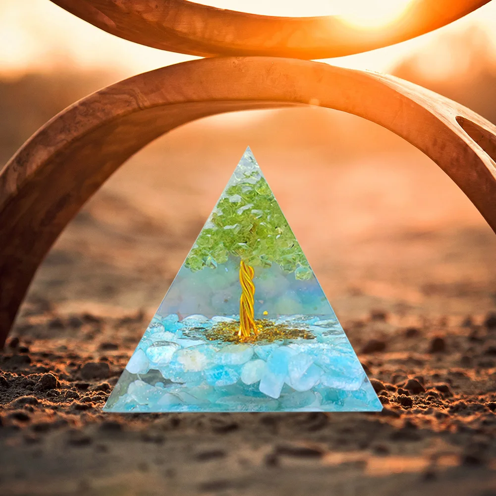 

Хрустальная Фигурка пирамиды, Исцеляющие Кристальные энергетические украшения, инструмент для медитации, товары для украшения дома и спал...
