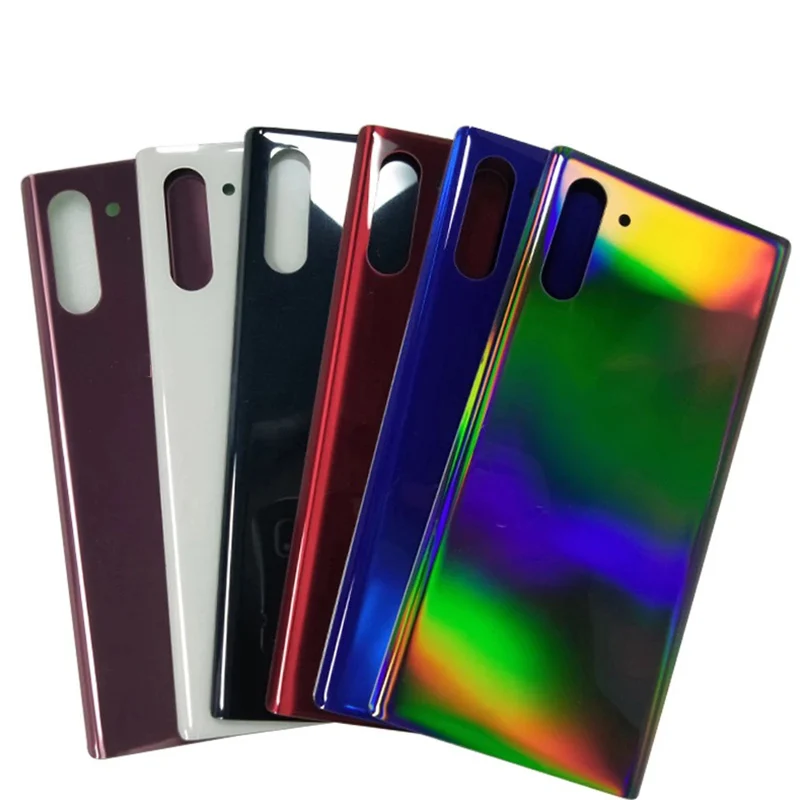 Фото Для SAMSUNG Galaxy Note 10 Корпус батарейного отсека для Galaxy Note 10 N970 N970F Note 10 Plus N975 N975F ПРИМЕЧАНИЕ 10 Задний стеклянный чехол №1