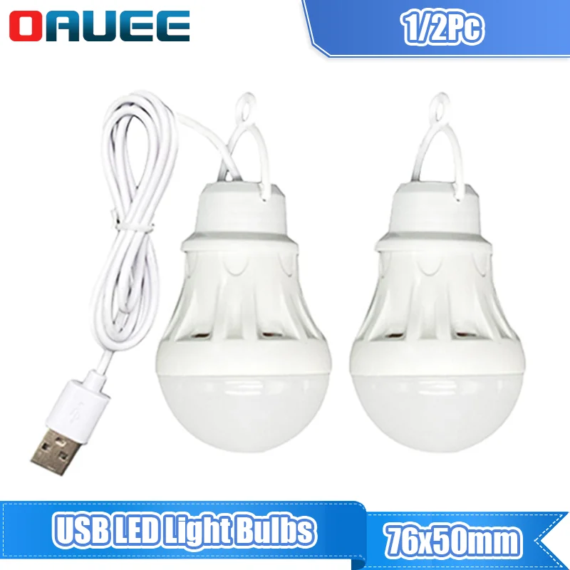 

USB LED Light Bulbs with Switch Button Portable High Bright Light Mini Light Bulb 5V Power Book Light Table Light Camping Light