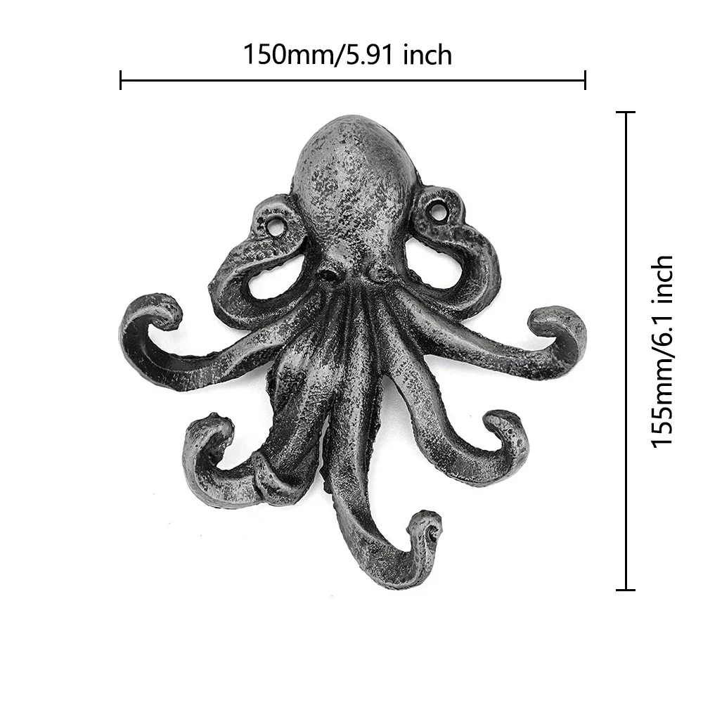 

Декоративные крючки в виде осьминога для накидки, настенная вешалка для полотенец в морском стиле, сверхмощные крючки, уникальная вешалка для верхней одежды