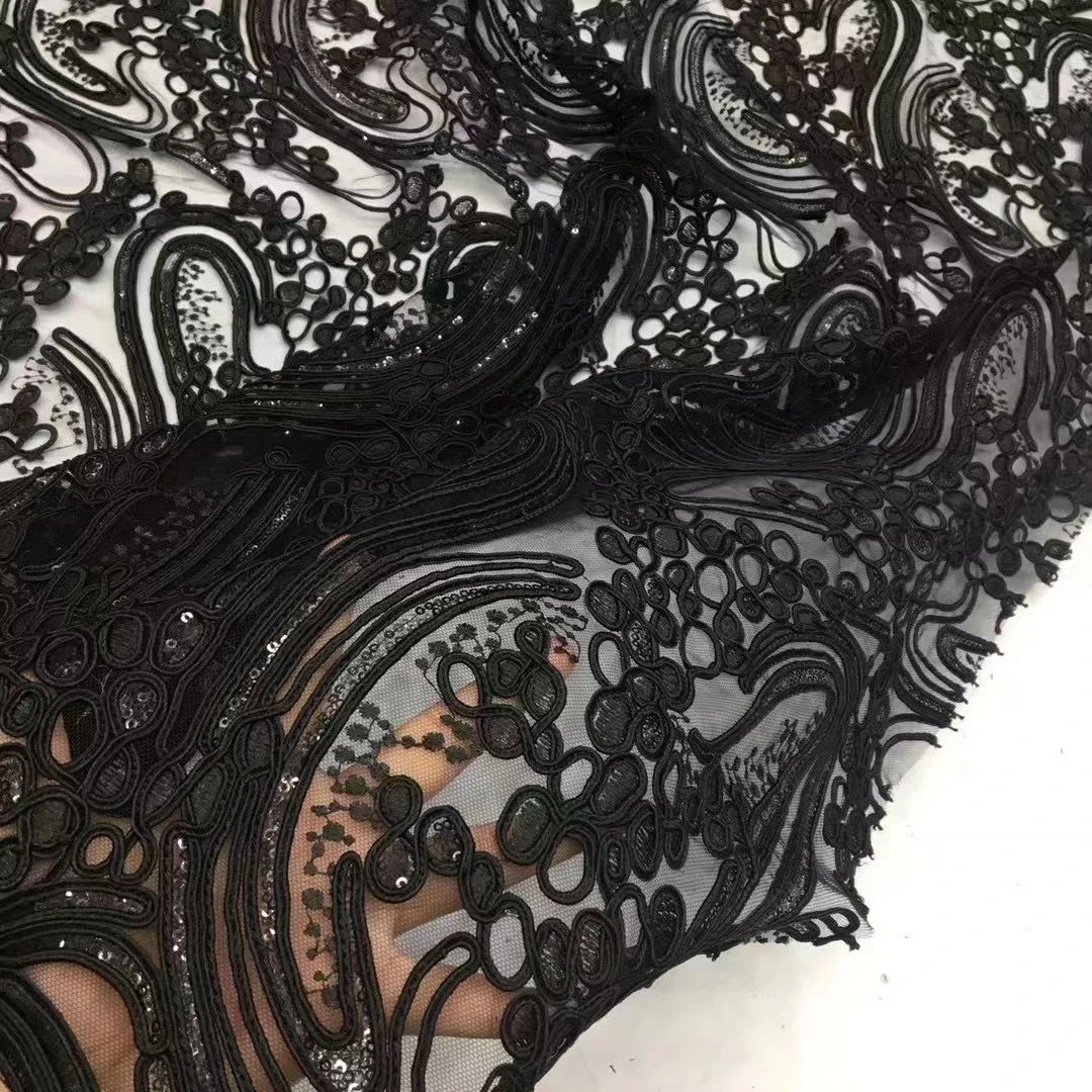 Роскошная кружевная сетчатая ткань rench с бусинами и блестками роскошное вечернее