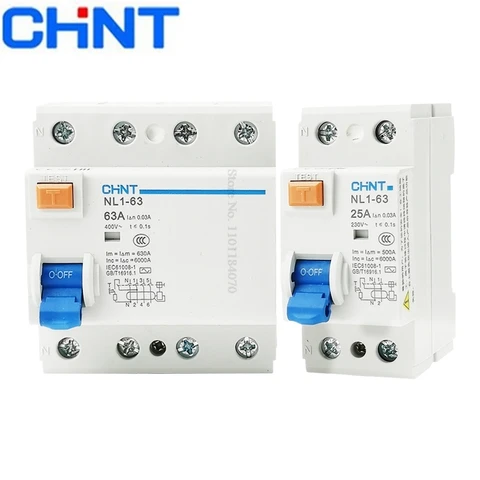 CHINT NL1-63 1P + N 2P 3P + N 4P 63a 40A 25A 30 мА CE RCCB 50 Гц, защита от электромагнитных утечек и остаточного тока