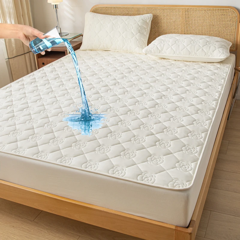 

1pc Waterproof Mattress Cover Quilted Fitted Sheet Mattress Protector Twin Full Quuen King Size 160*200 140*200 Fitted Sheet