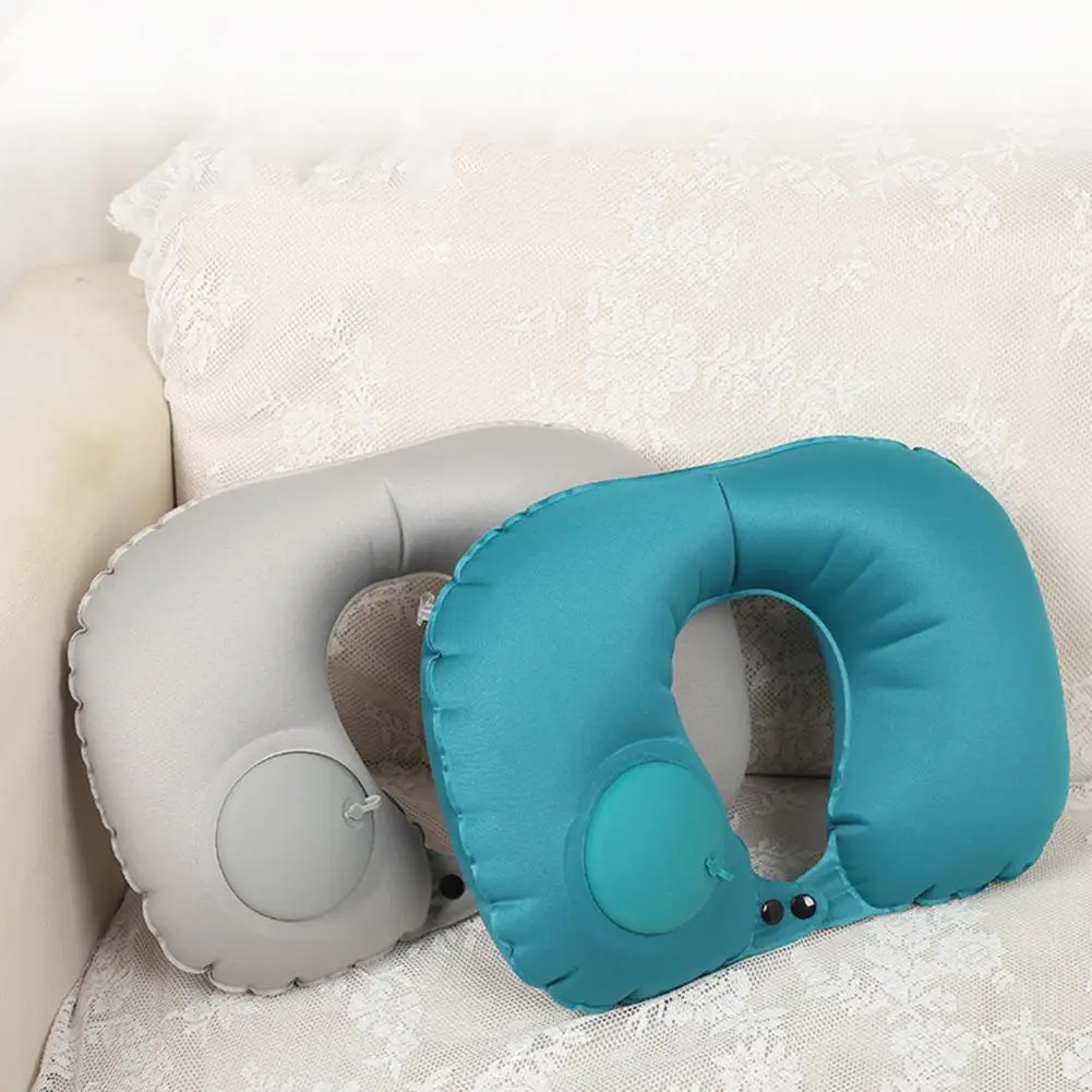 

Inflatable Pillow Breathable Super Soft Airplane Train Car U-Shaped Neck Pillow Cushion Portable Neck Pillow Car Supplies