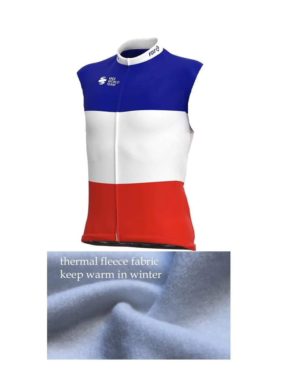 

Зимний флисовый термальный коллекция 2021 года, модель Groupama Fdj, женский жилет без рукавов для езды на велосипеде, одежда для езды на велосипеде, велосипедная одежда