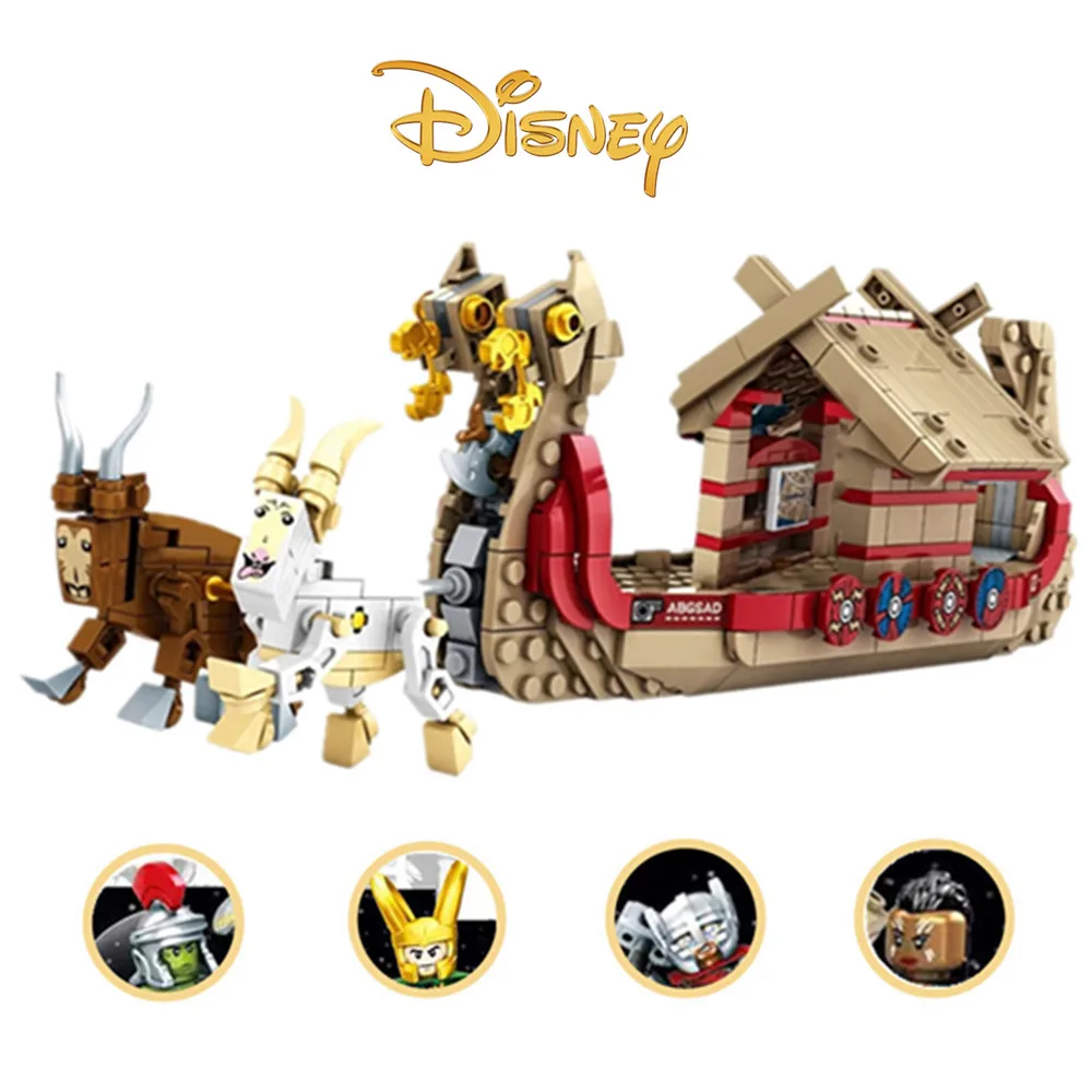 

Disney Marvels Thor The Goat Boat Longship 76208 Loki Hulk Building Block Warship Viking Ship Boats Brick Model Kid Toy Gift