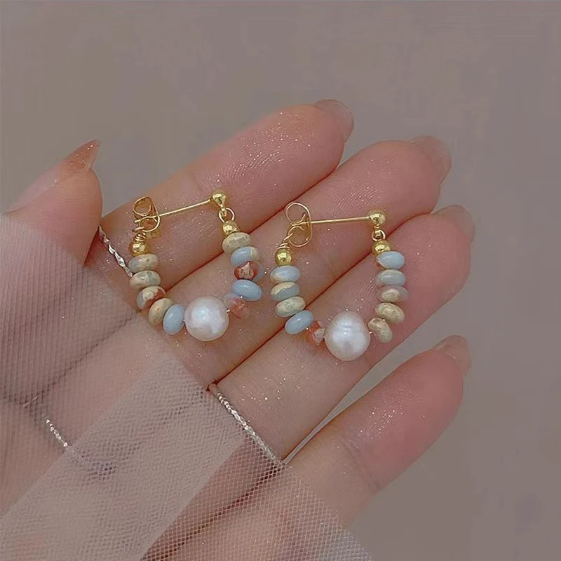 Нишевое винтажное ожерелье из бисера в этническом стиле с камнем Шушань голубая