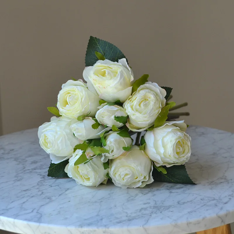 30 см искусственные края на гриле винтажная цветочная композиция 11 головок розы