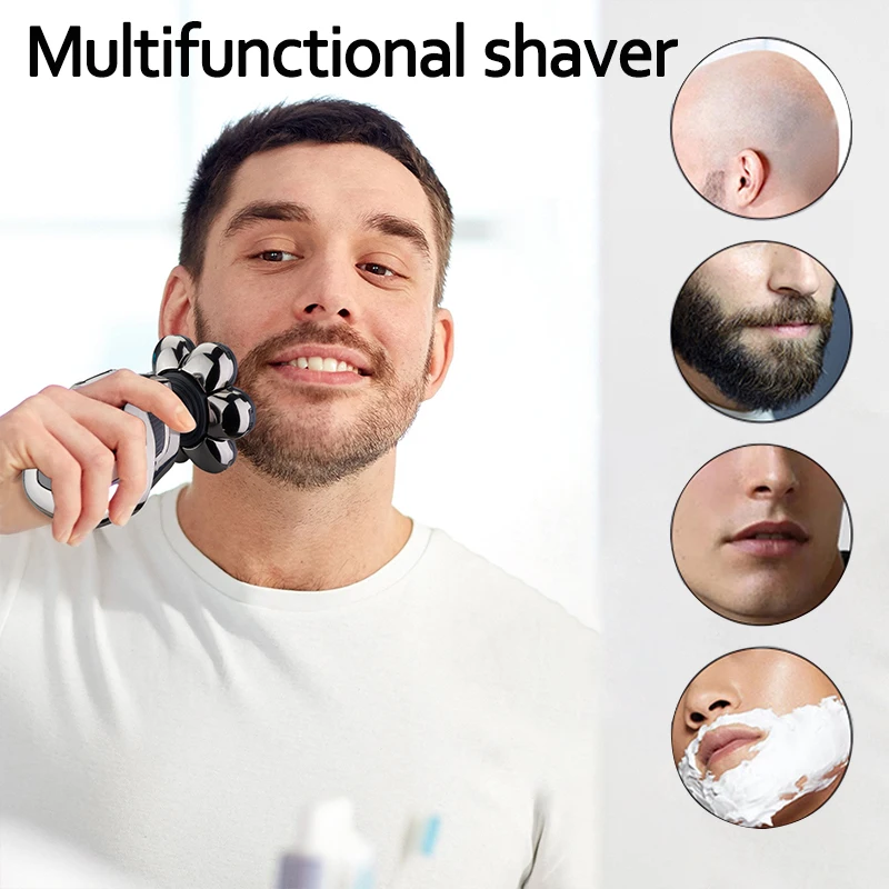 Razor Shaver 7D For Men Electric Hair Clipper Cordless Shaver Trimmer Hair Cutting Machine for Men Rechargeable Beard Trimmer