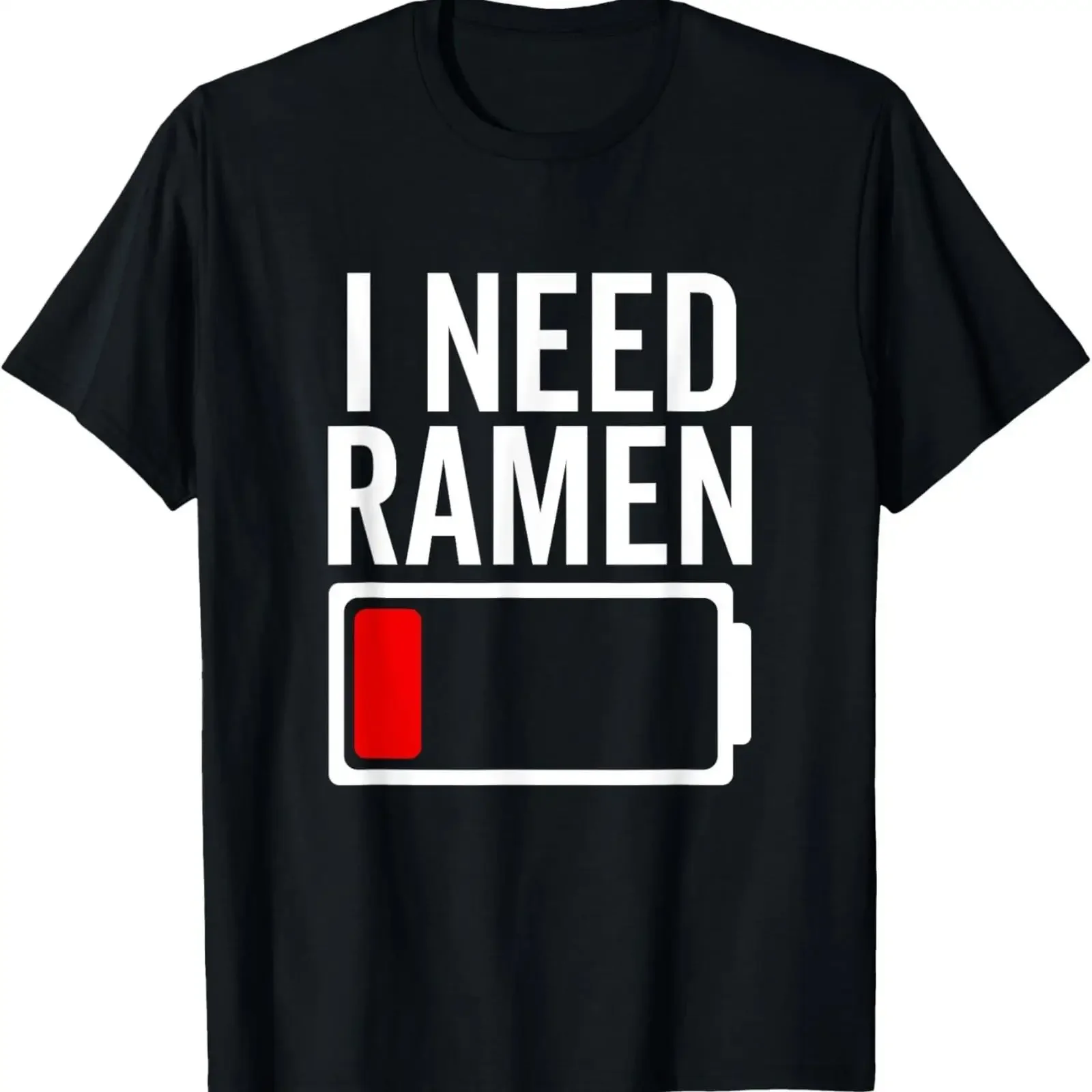 Фото Футболка унисекс с принтом «I Need Ramen»: забавная любовь к лапше, еда, Япония, японское аниме. Винтажная, с эффектом потертости, удобная, стильная, слегка мягкая. №1