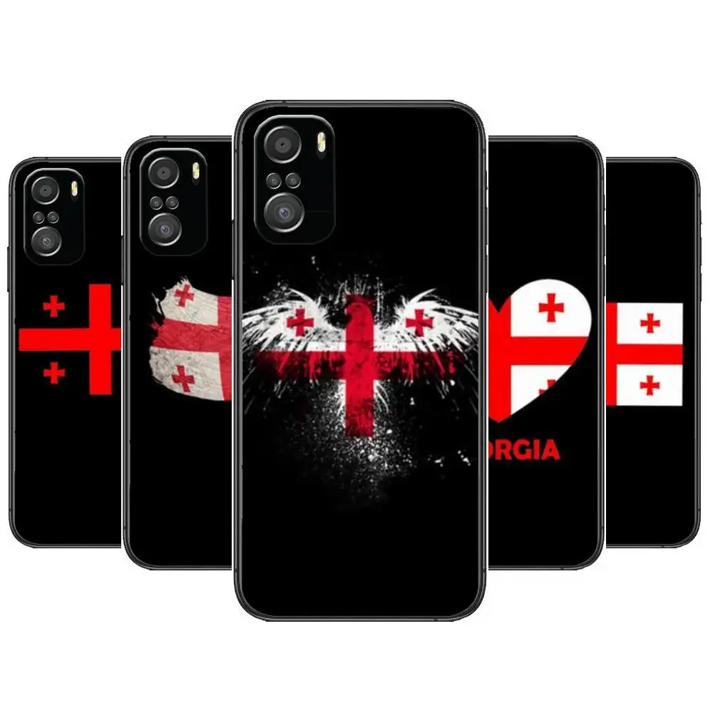 

Georgia Flag Phone Case For xiaomi mi 11 Lite pro Ultra 10s 9 8 MIX 4 FOLD 10T 5g Black Cover Silicone Back Prett